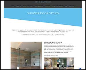 C&S Shower Doors website screenshot